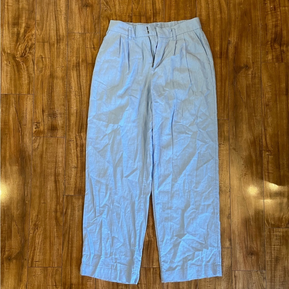 A NEW DAY Women’s Robin Blue Wide Leg Linen Lightweight Trousers Size 6